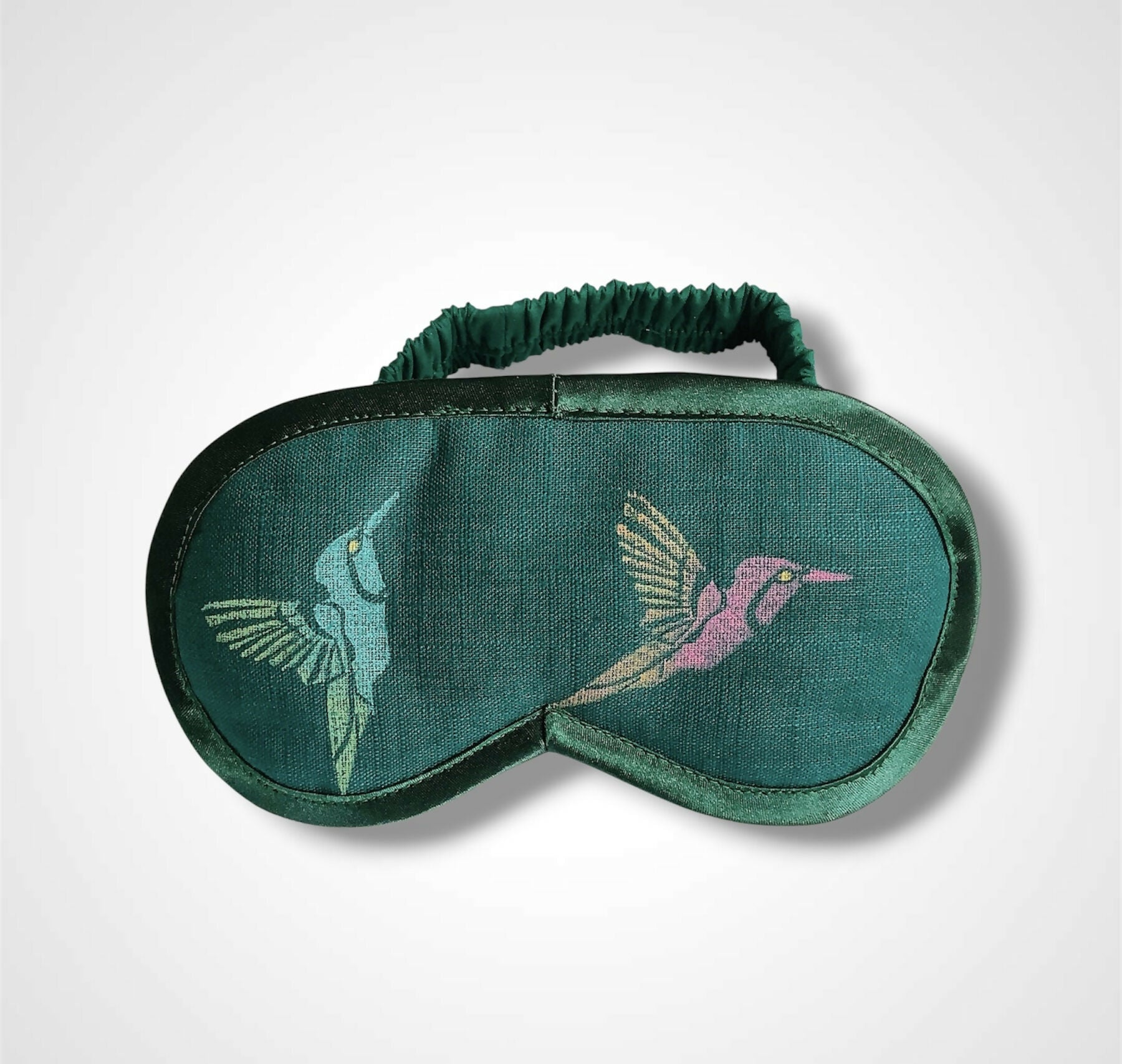 Green Hummingbirds Linen Lavender Infused Eye Mask