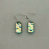 Yellow & Pink Bubble Dichroic Fused Glass Dangle Sterling Silver Earrings - Handmade by Jade Tapson Glass.