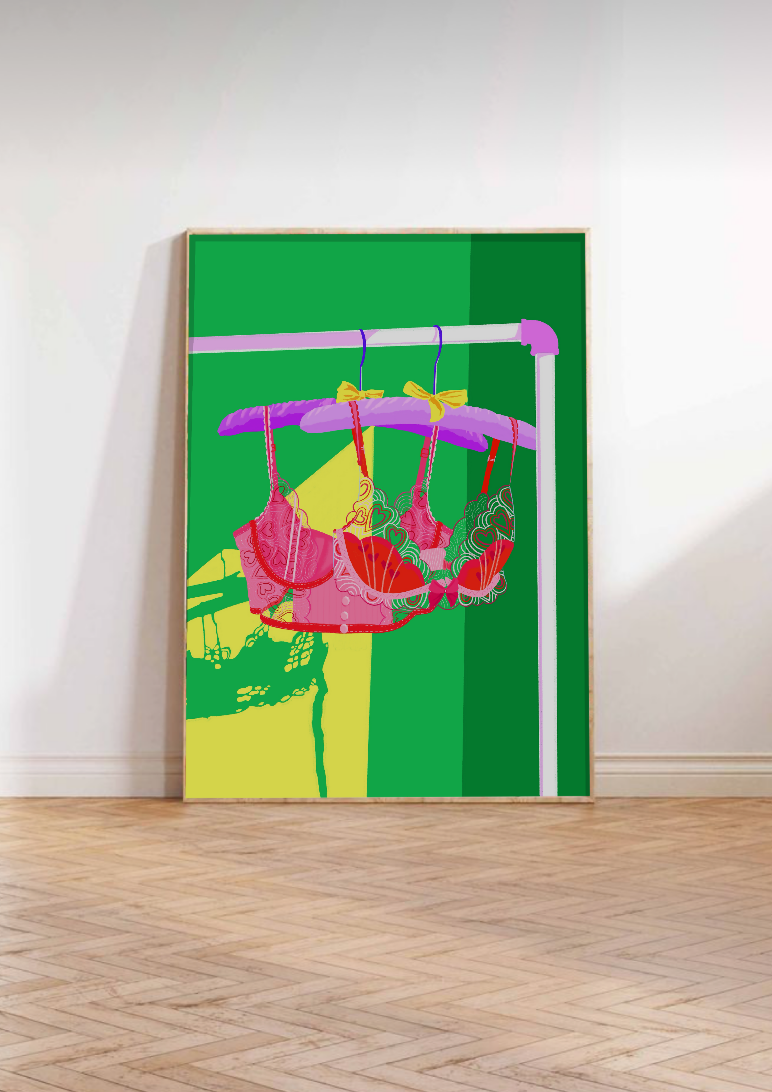 Green Bra Art Print