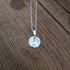 Handmade Round Silver Charm Necklace Botanical Texture