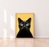 Black Cat Yellow Eyes Art Print