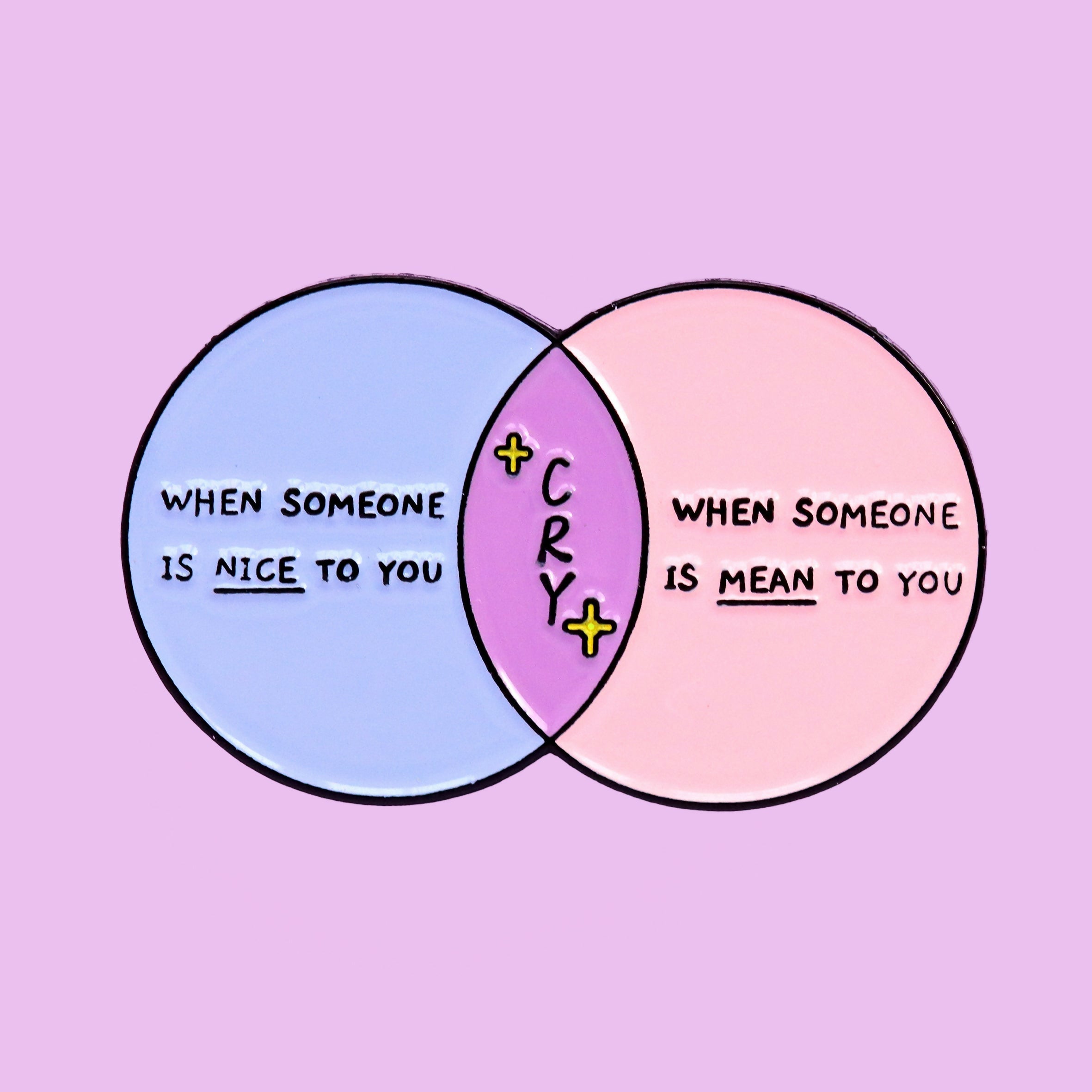 Cry Venn Diagram Enamel Pin