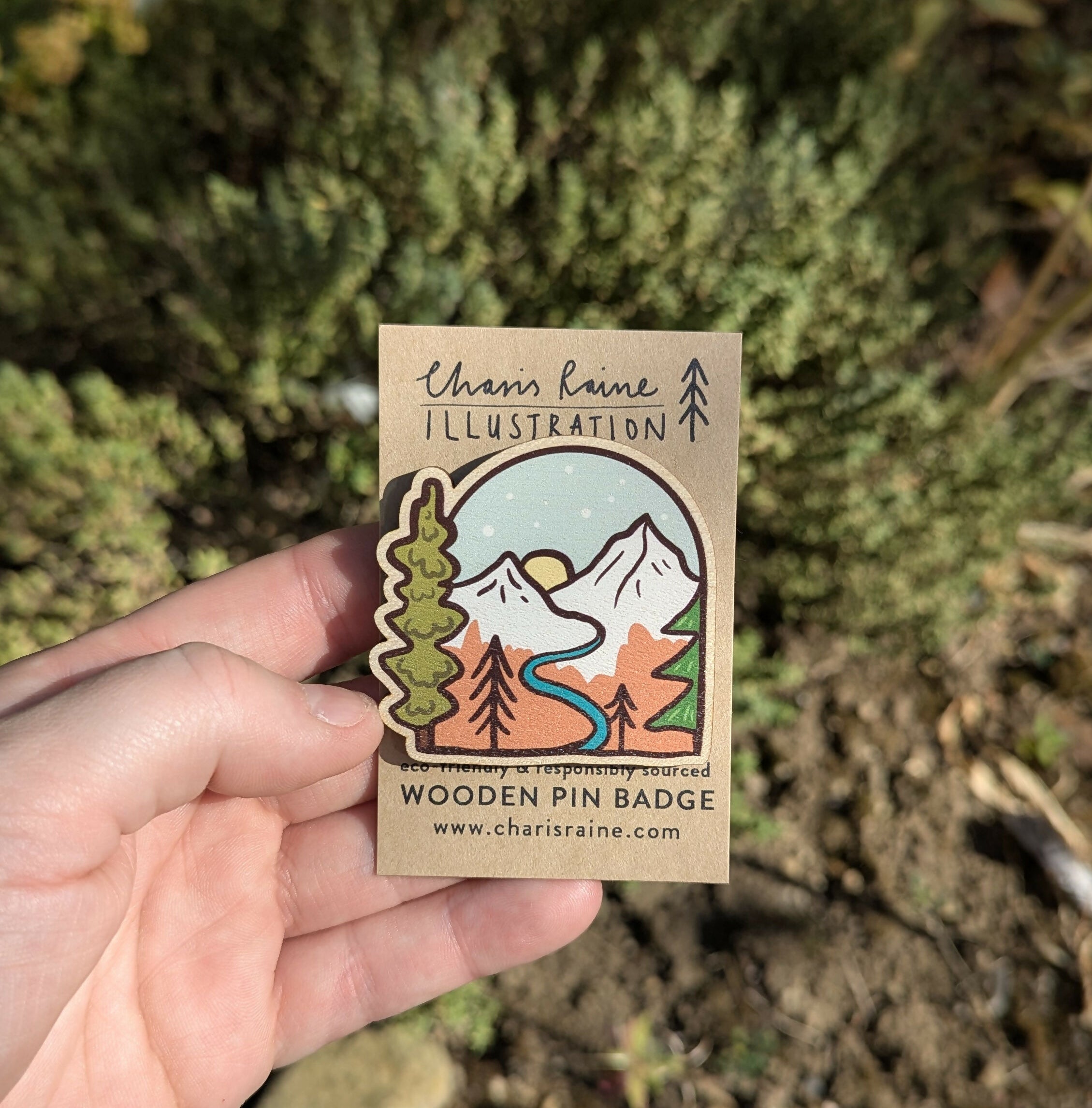 Forest Adventures Wooden Pin Brooch