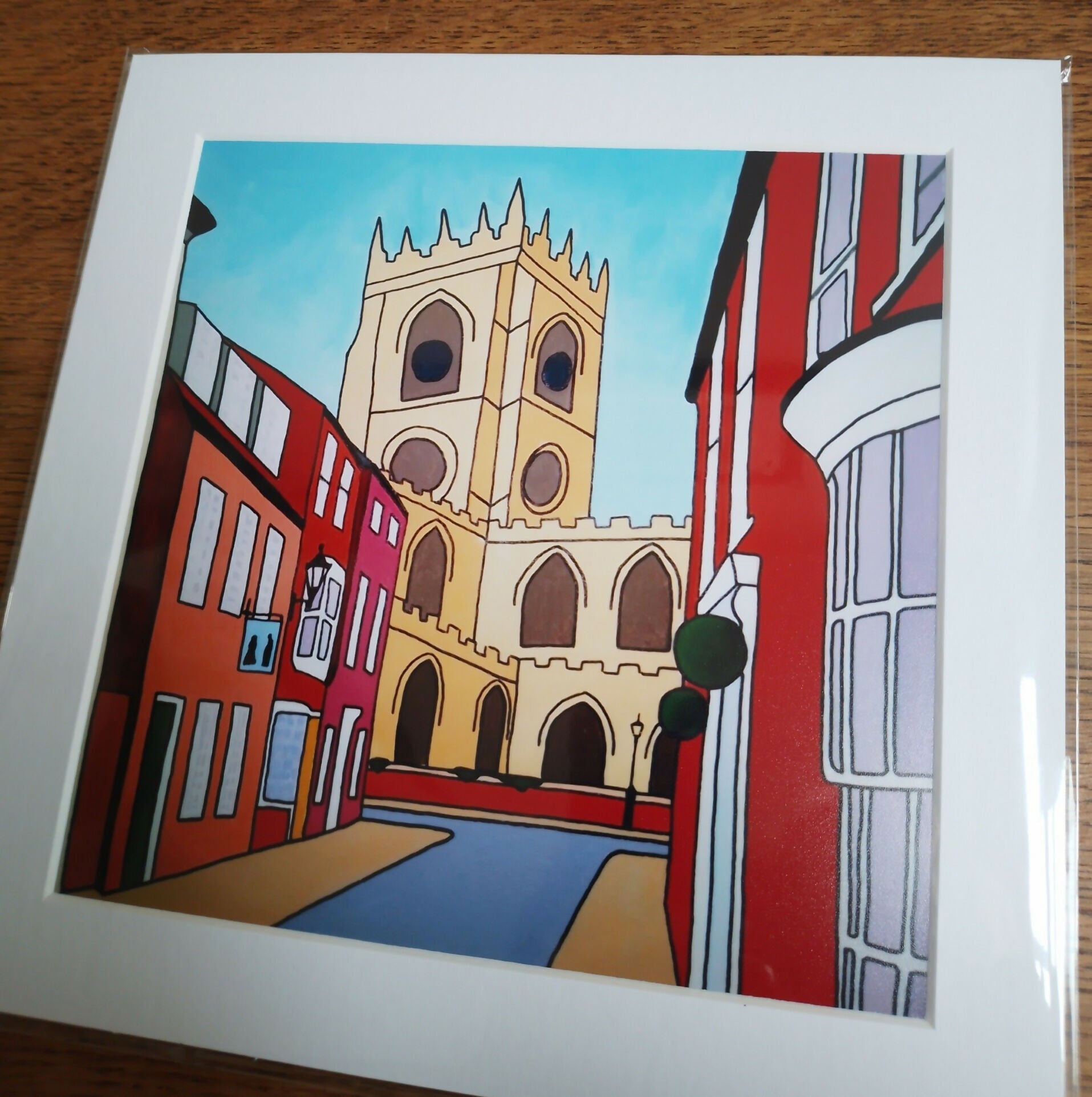 Mounted print "St. Mary's from Ladygate, Beverley"