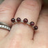 Handmade Sterling Silver Garnet Beaded Ring Size O