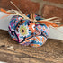 Bright Upcycled Pumpkin Decoration, Colourful Patterned Fabric Ornaments