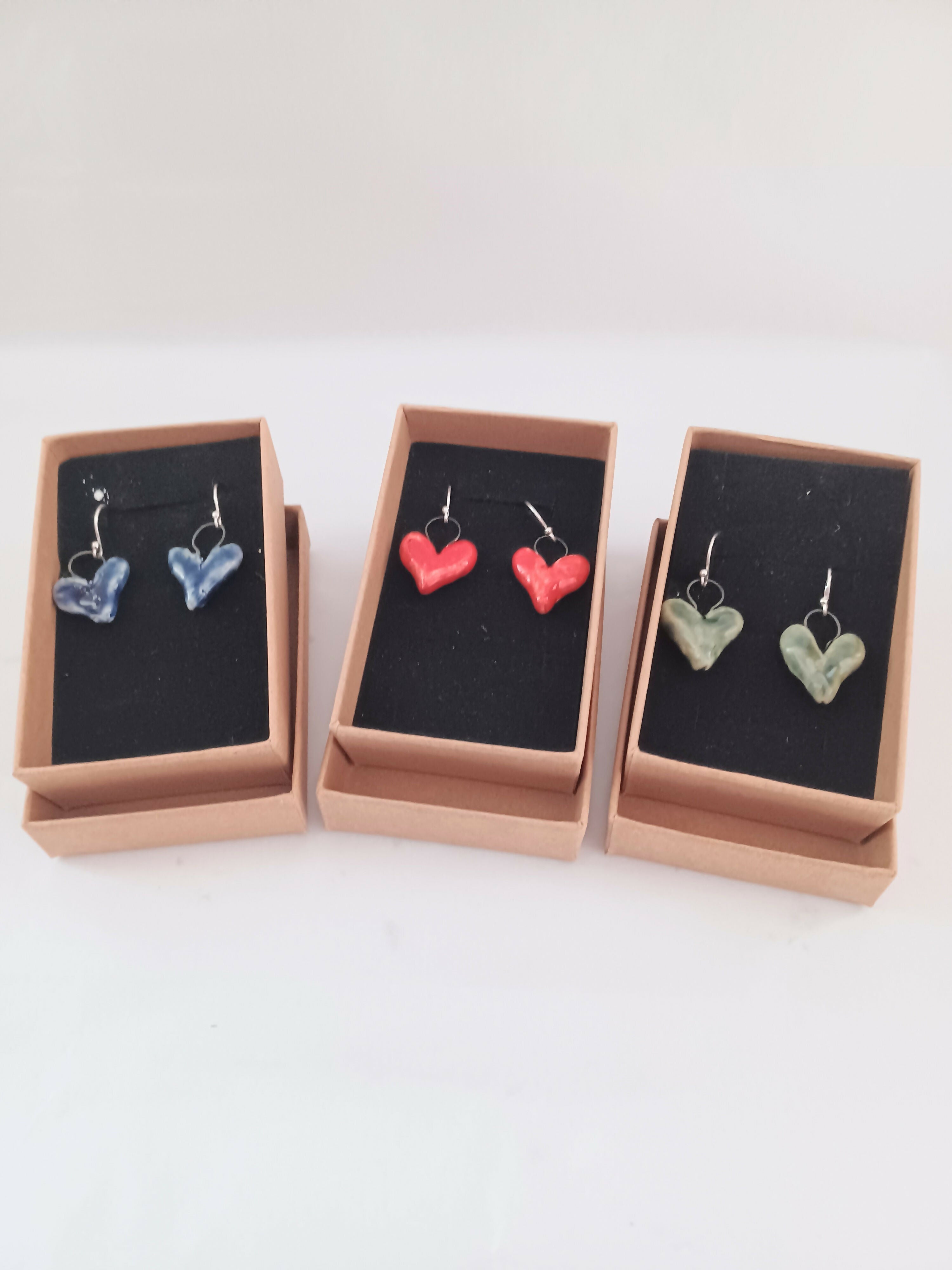 Ceramic Heart Earrings