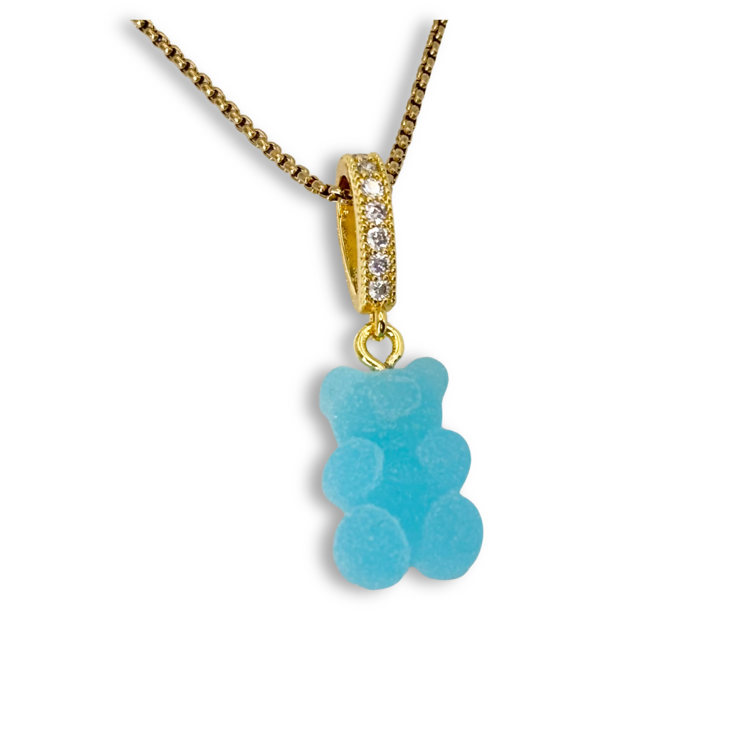 Sugar Coated Gummy Bear Pendant in Bubblegum Blue