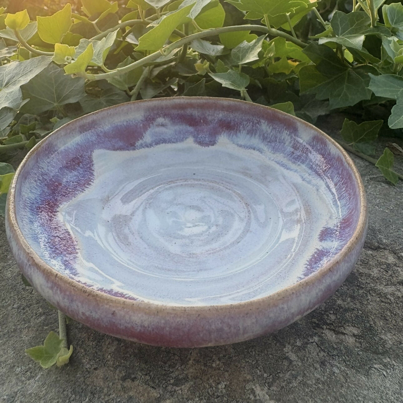 Shallow Pink & White Bowl