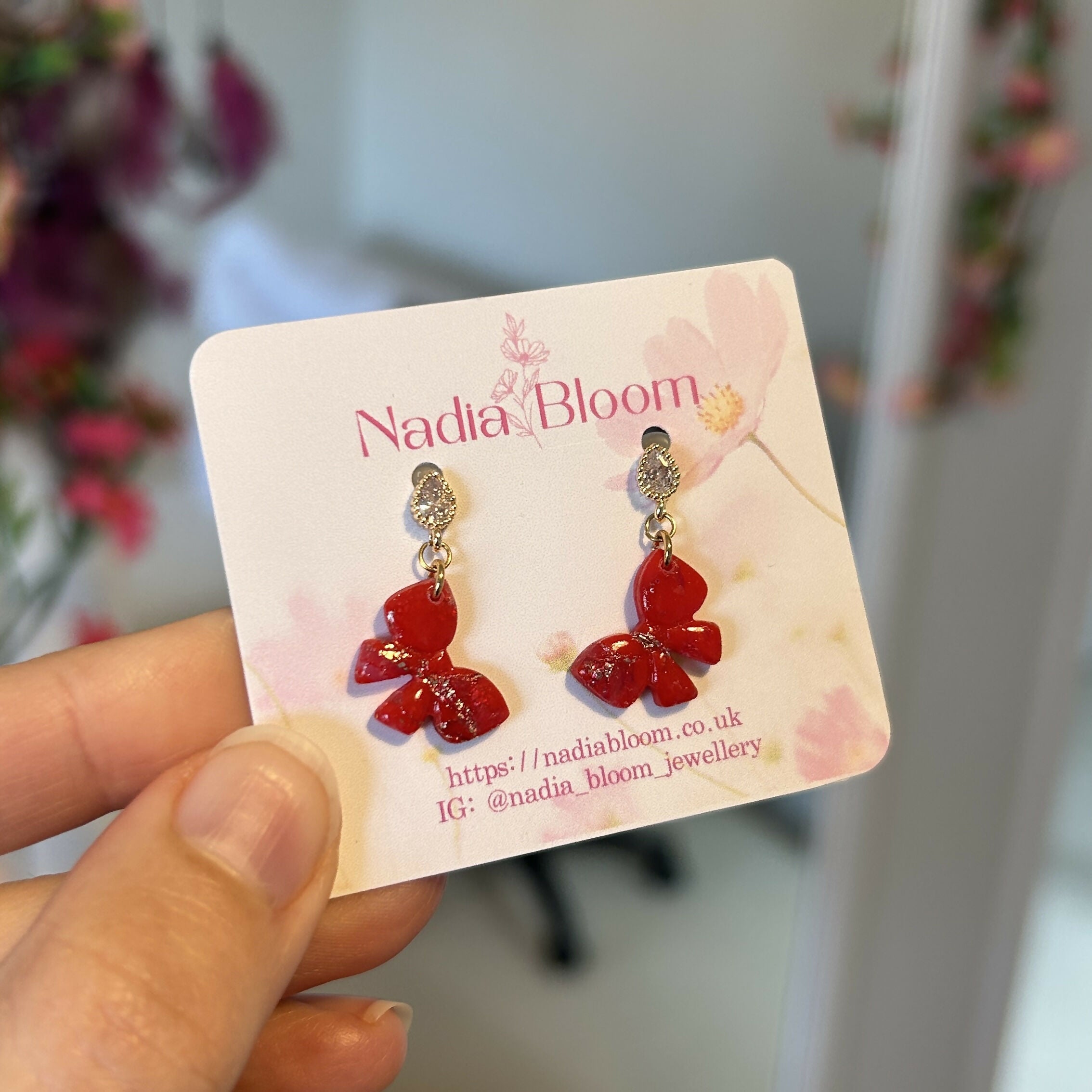 Dangle bows earrings