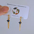 Sapphire Blue Zirconia Chain Earrrings on Gold Plated Ball Stud