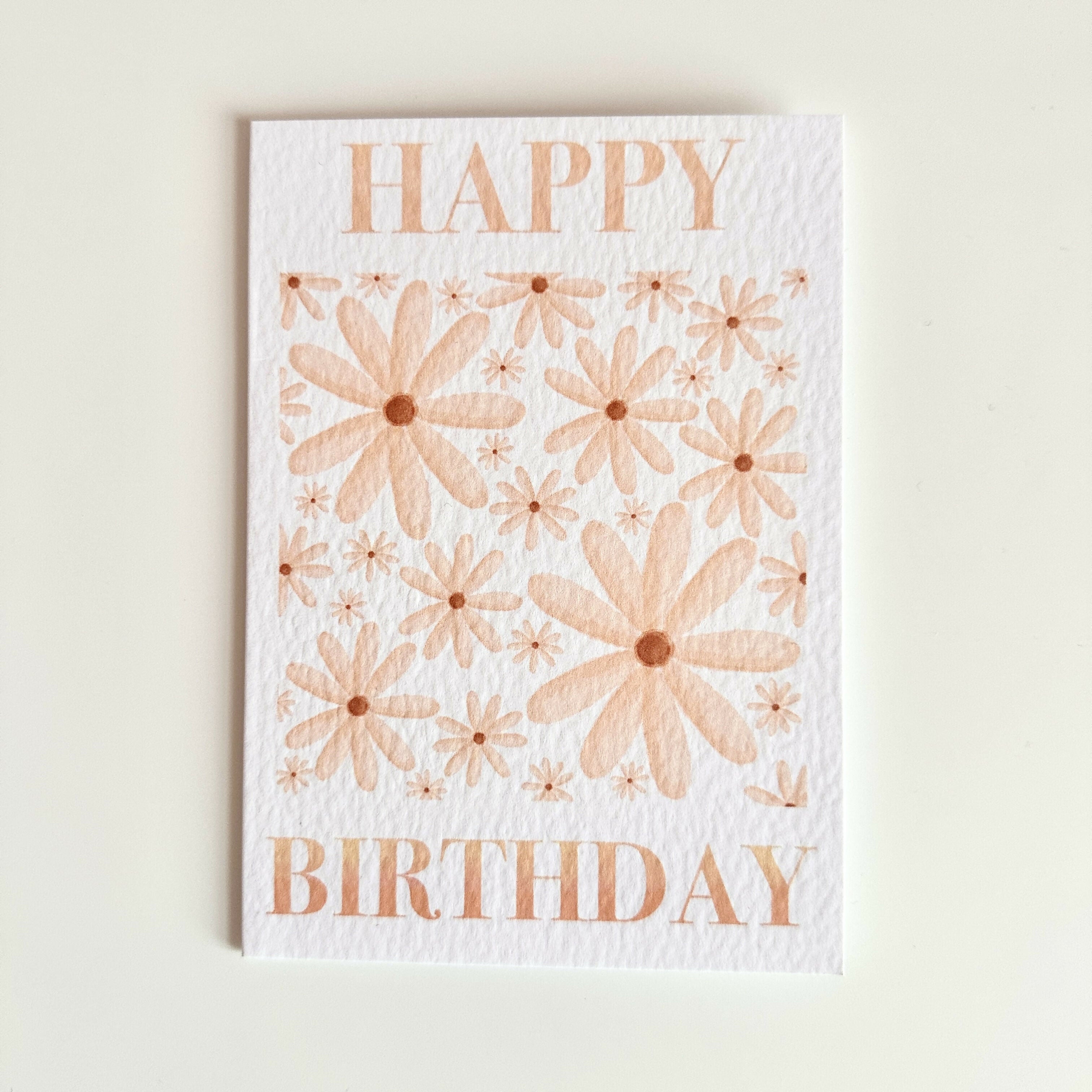 Yellow Floral Happy Birthday Card