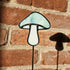 Pale Mottled Green Mushroom Stained Glass Plantstake
