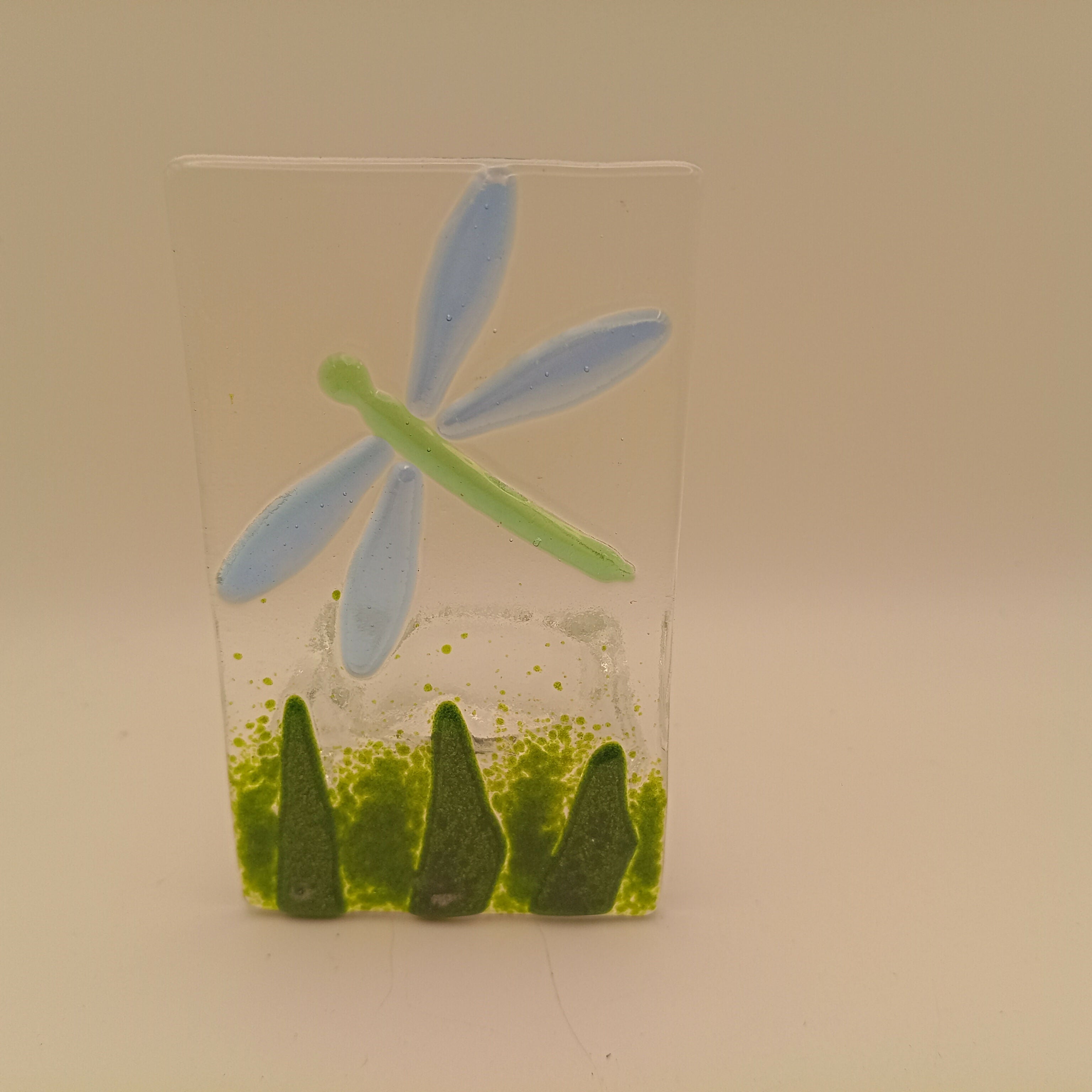 Fused Glass Dragonfly Tealight