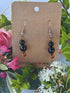 Black Agate Wire Wrapped Crystal Bead Earrings