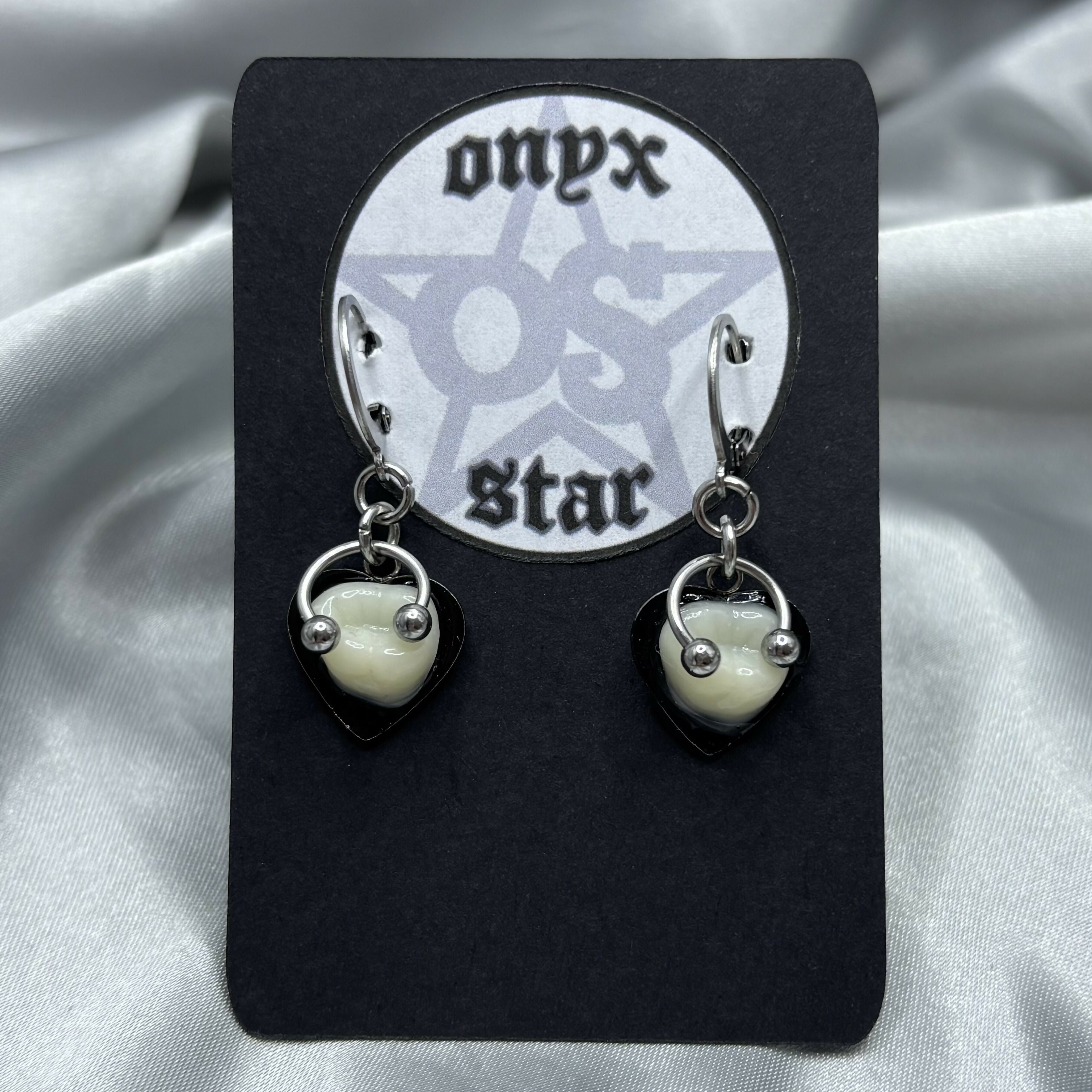 Heart Tooth Pierced Earrings