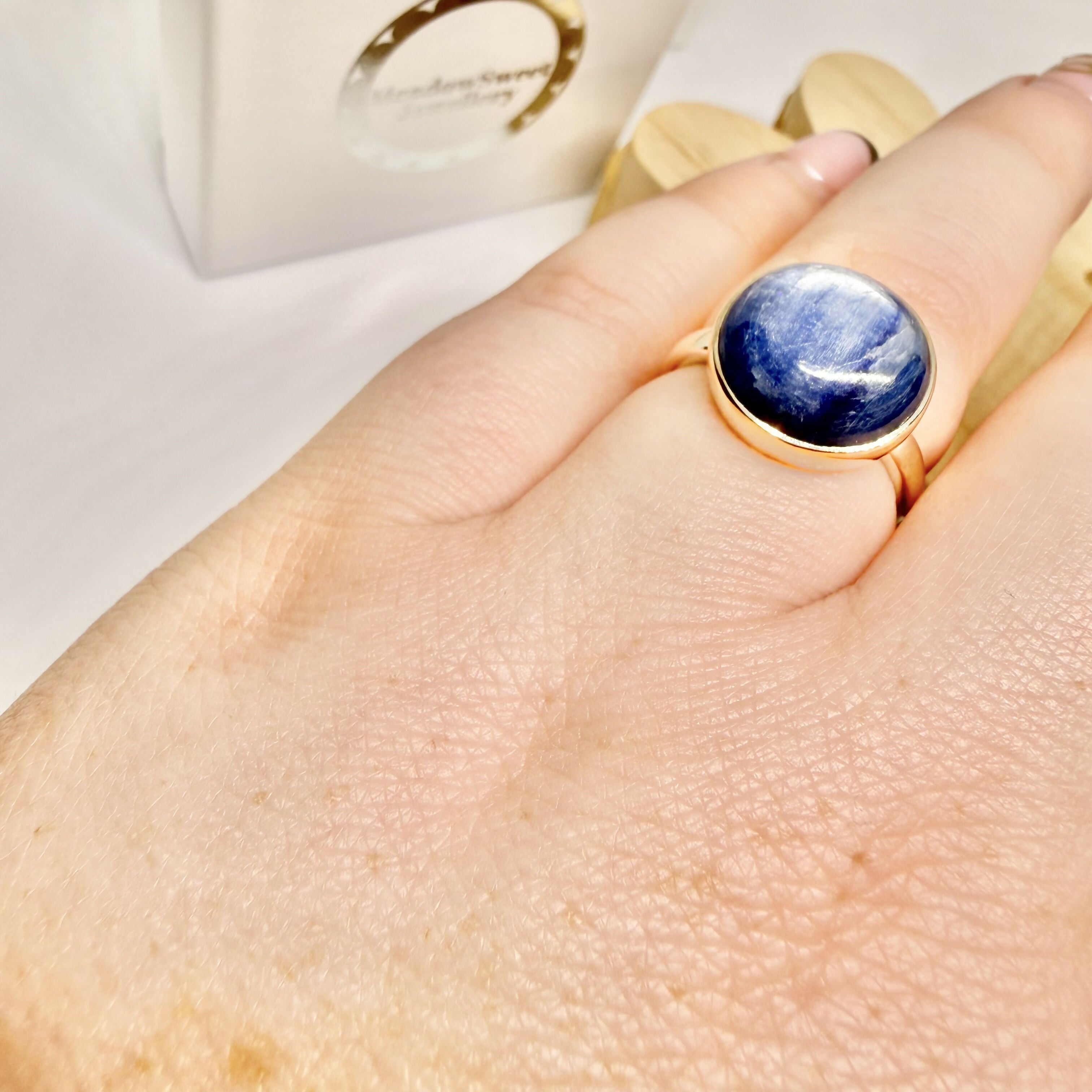BLUE KYANITE RING SIZE Q