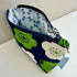 Small Make Up Bag - Green Retro Flower