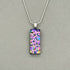 Pink Rainbow Raindrop Dichroic Glass Necklace and Earrings Set - Sterling Silver, Handmade by Jade Tapson Glass