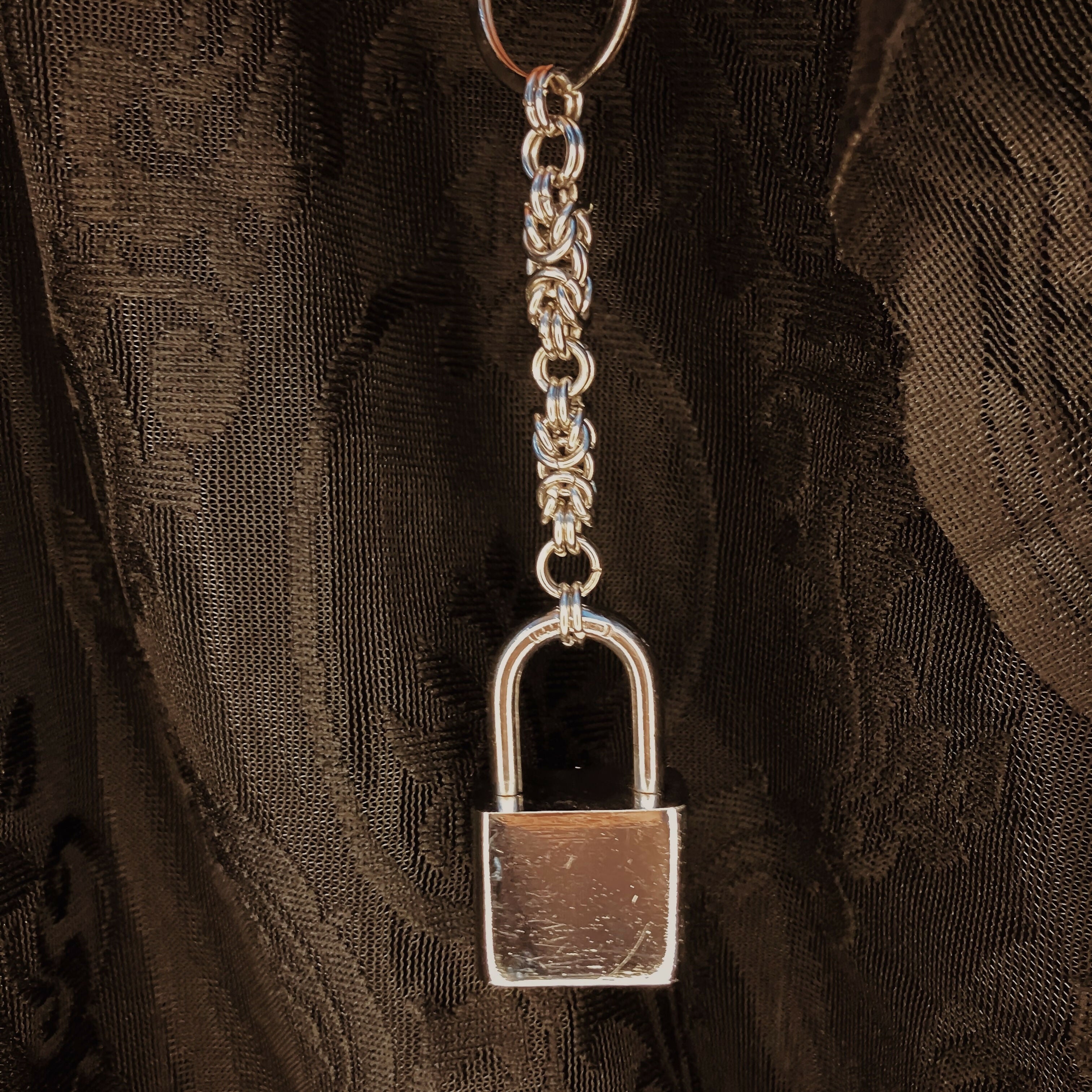 PADLOCK KEYCHAIN - STAINLESS STEEL CHAINMAIL