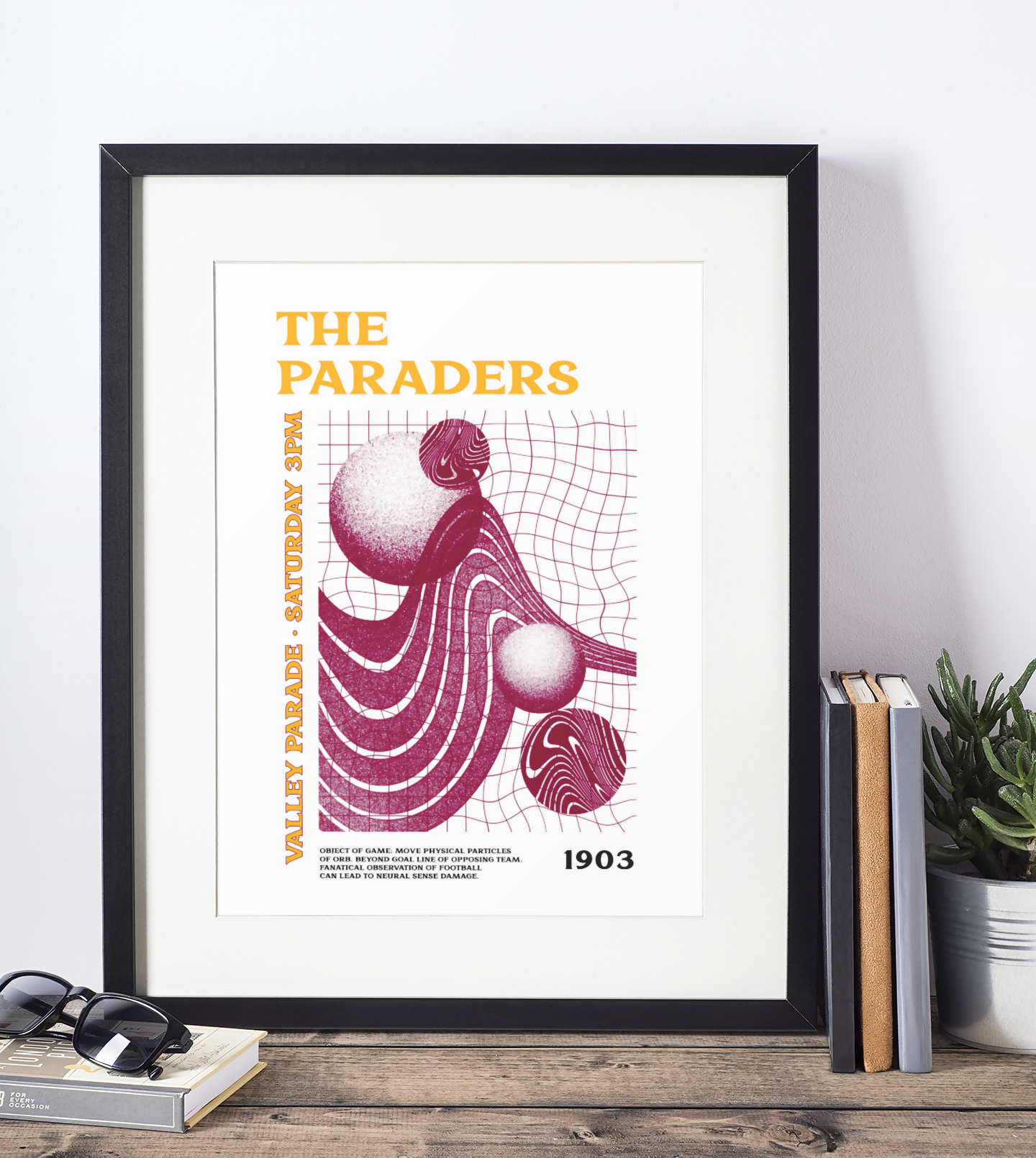 Bradford City Art Print PSYCHEDELIC Design in White