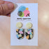 Grey & Pastel Terrazzo Drop Dangle Handmade Polymer Clay Earrings