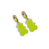 Sugar Coated Gummy Bear Hoop Drop Earrings in Lime