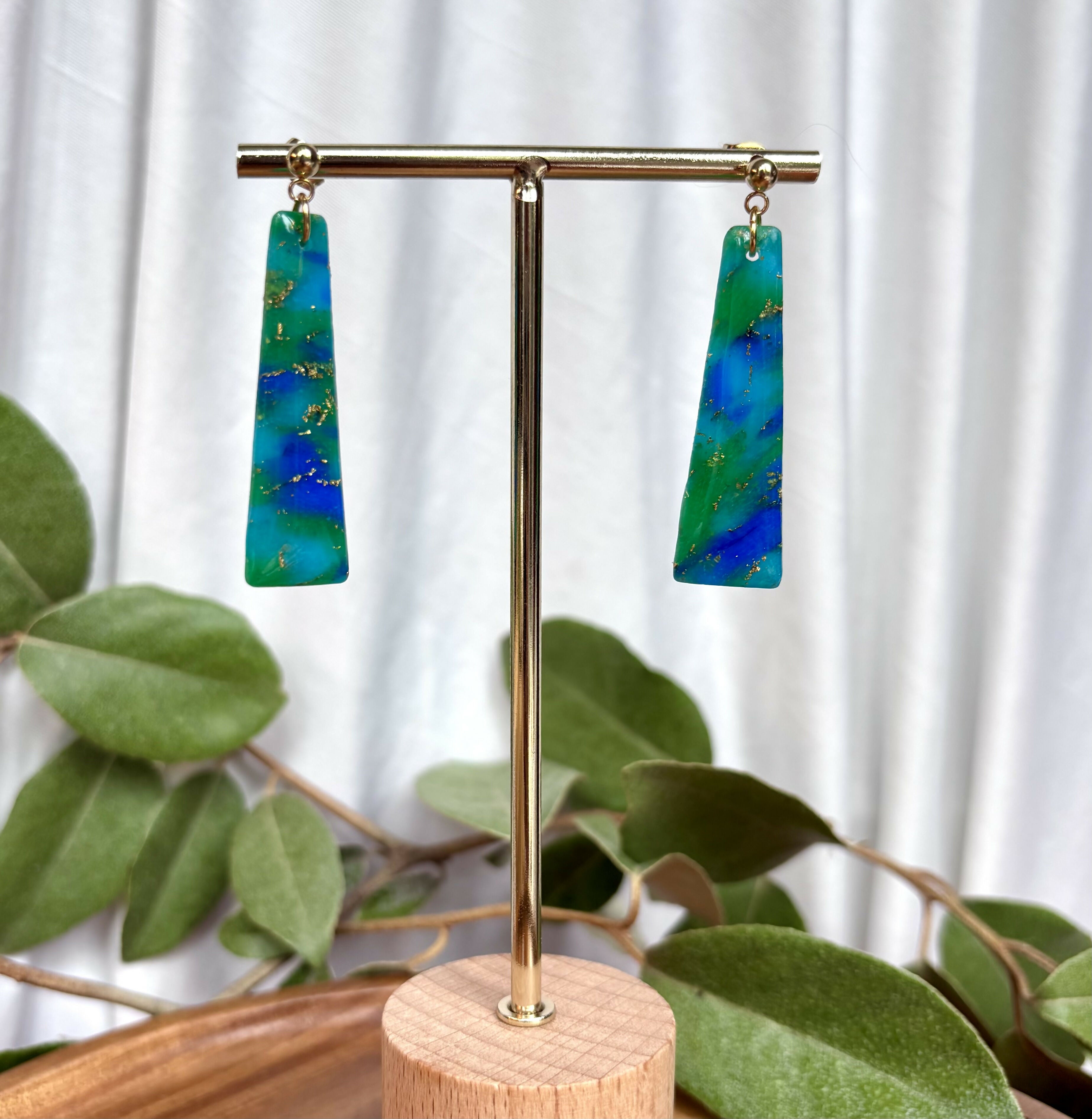 Ocean Dream Collection - Long Dangle Polymer Clay Earrings