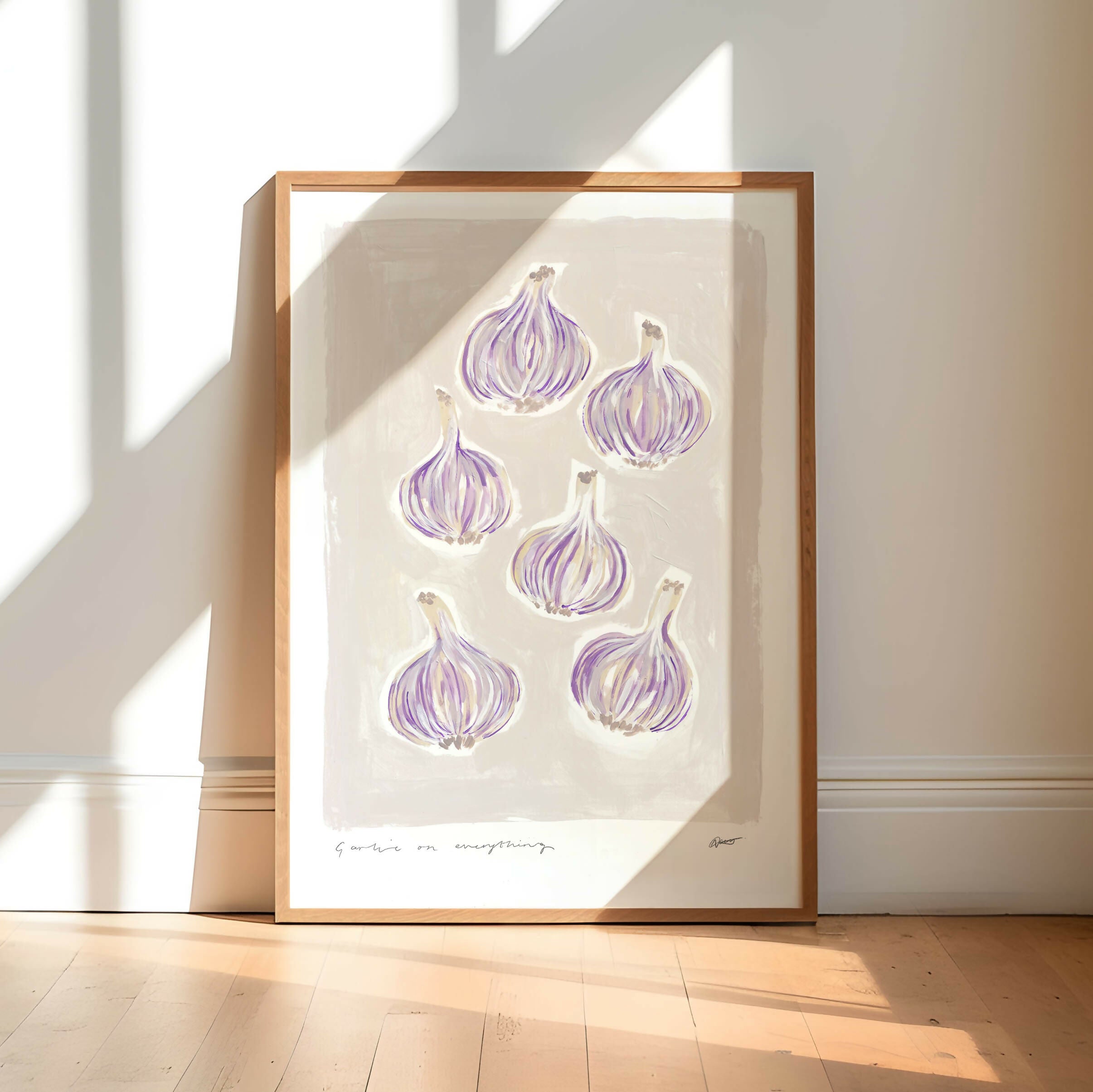 'Garlic on Everything' Hand Painted Art Print