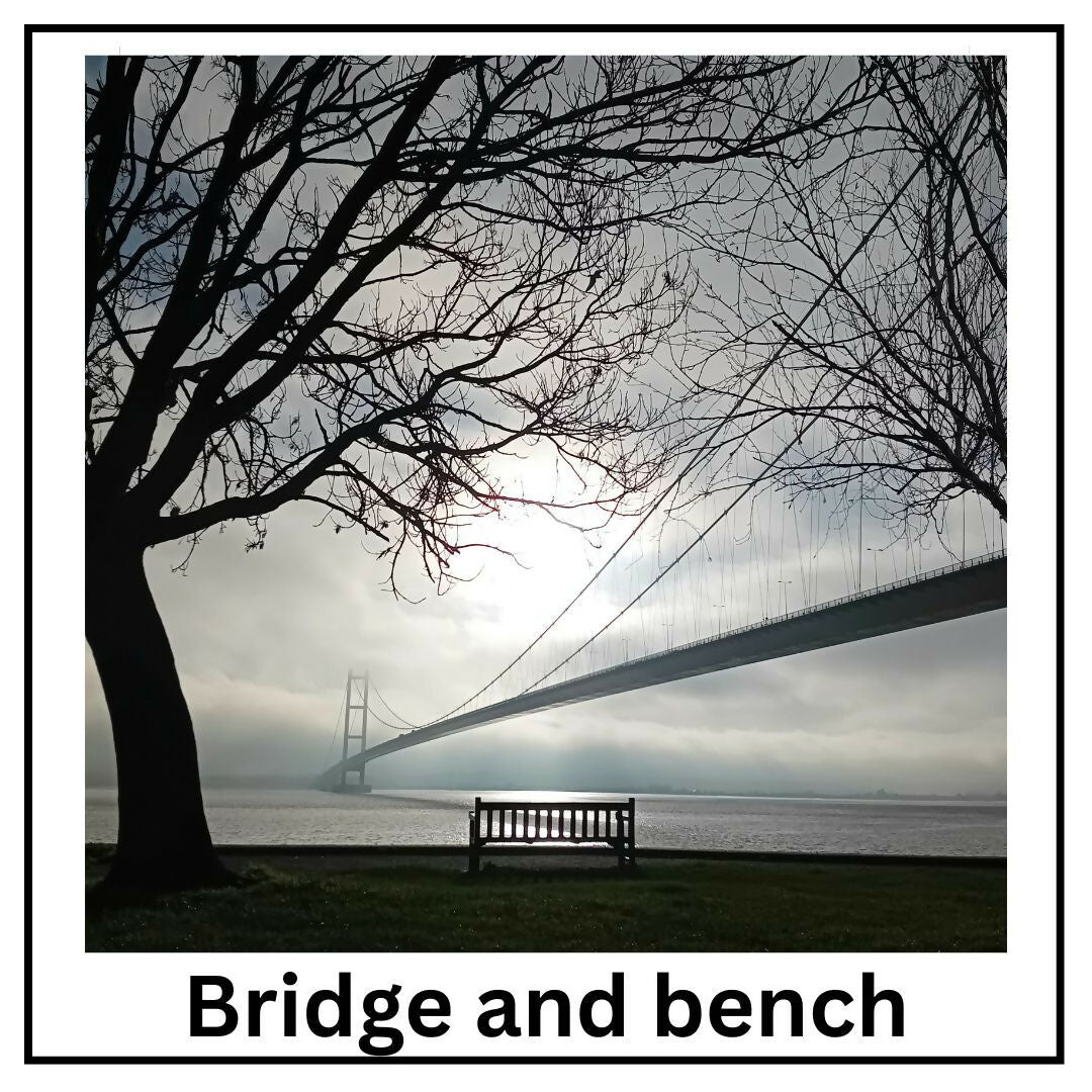 Bridge and bench (medium square frame)