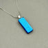 Light Blue Dichroic Fused Glass Pendant with Silver Plated Chain - Handmade by Jade Tapson Glass.