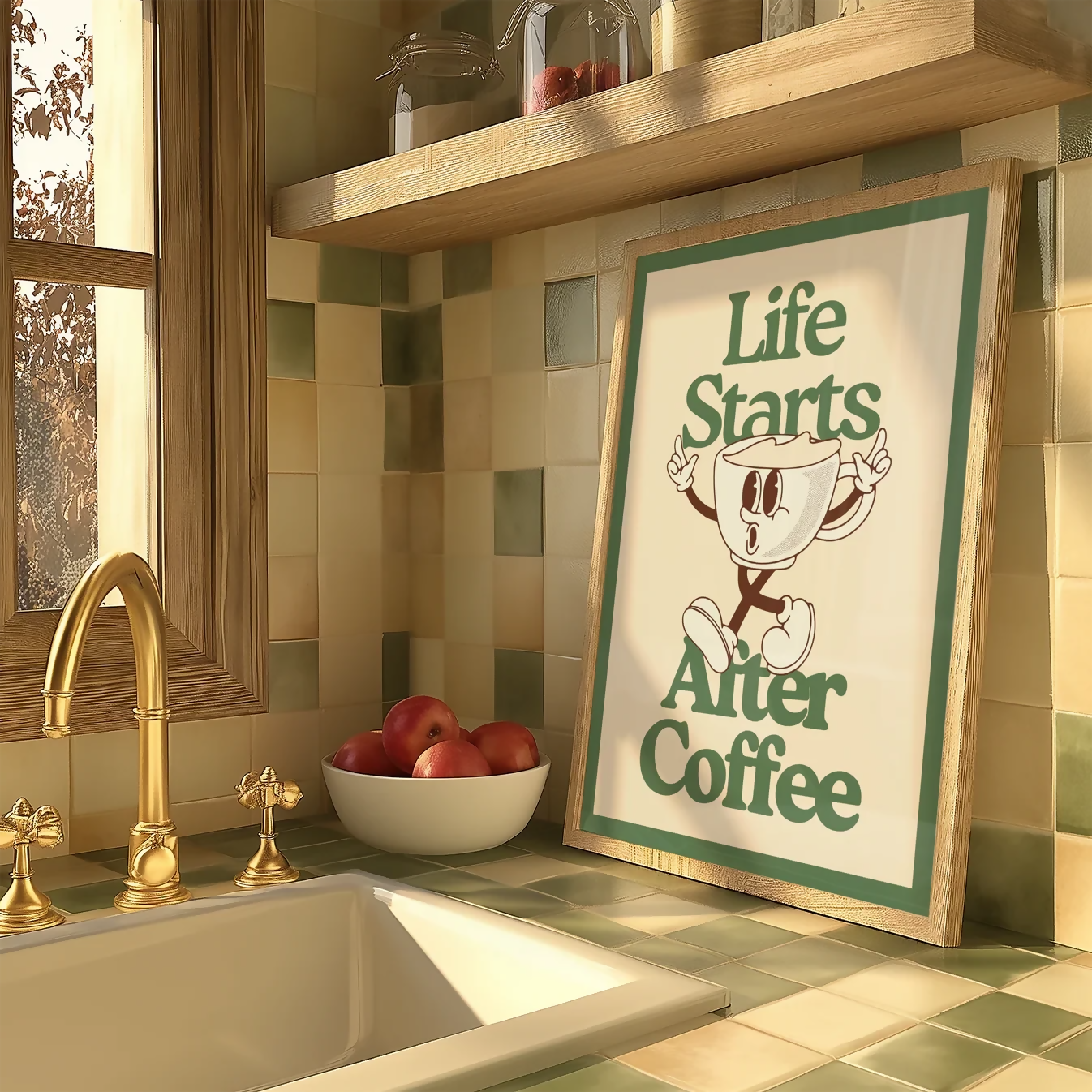 LIFE STARTS AFTER COFFEE WALL ART PRINT