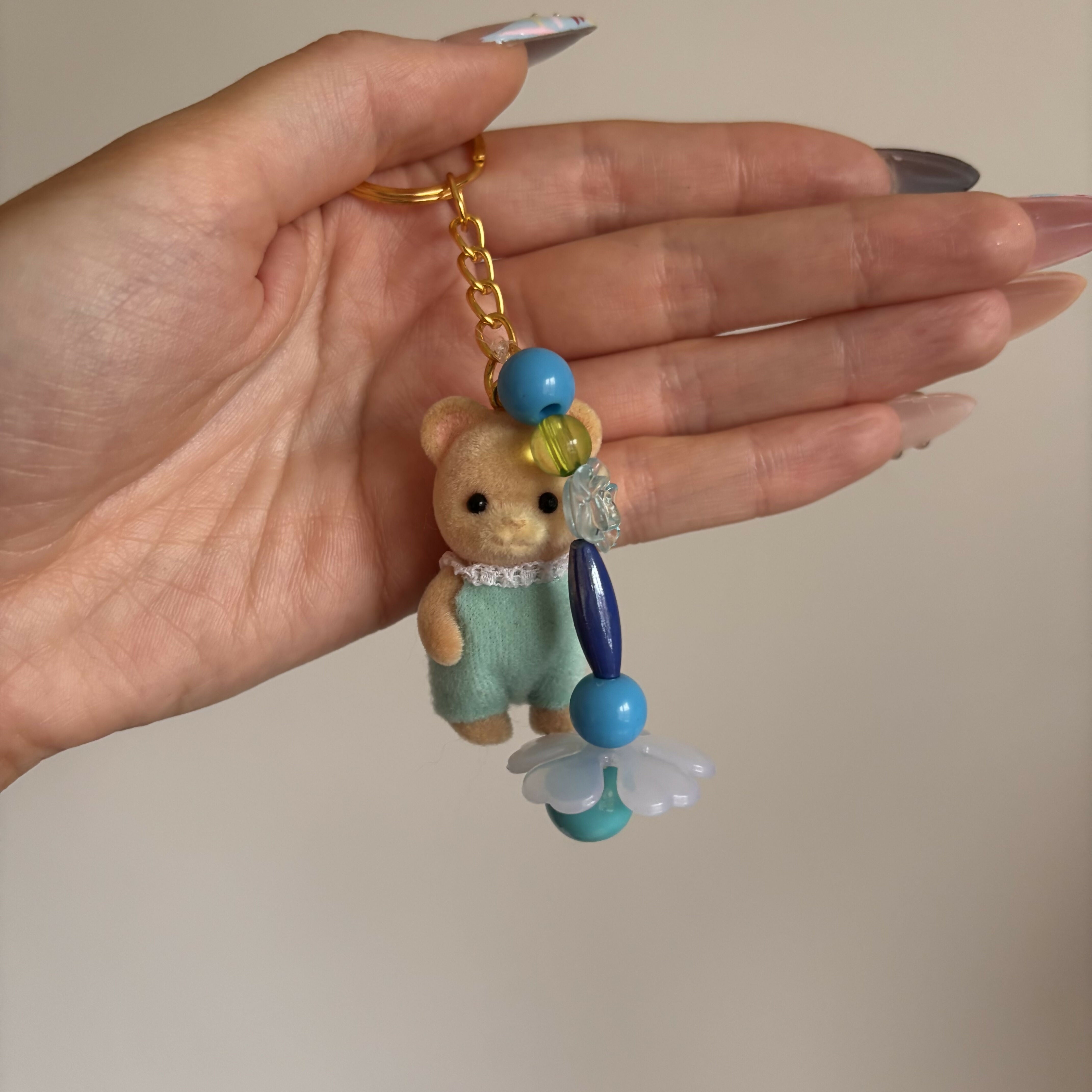 Blue Bear Felt Keyring