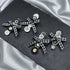 Black and White Button Bow Hairclips