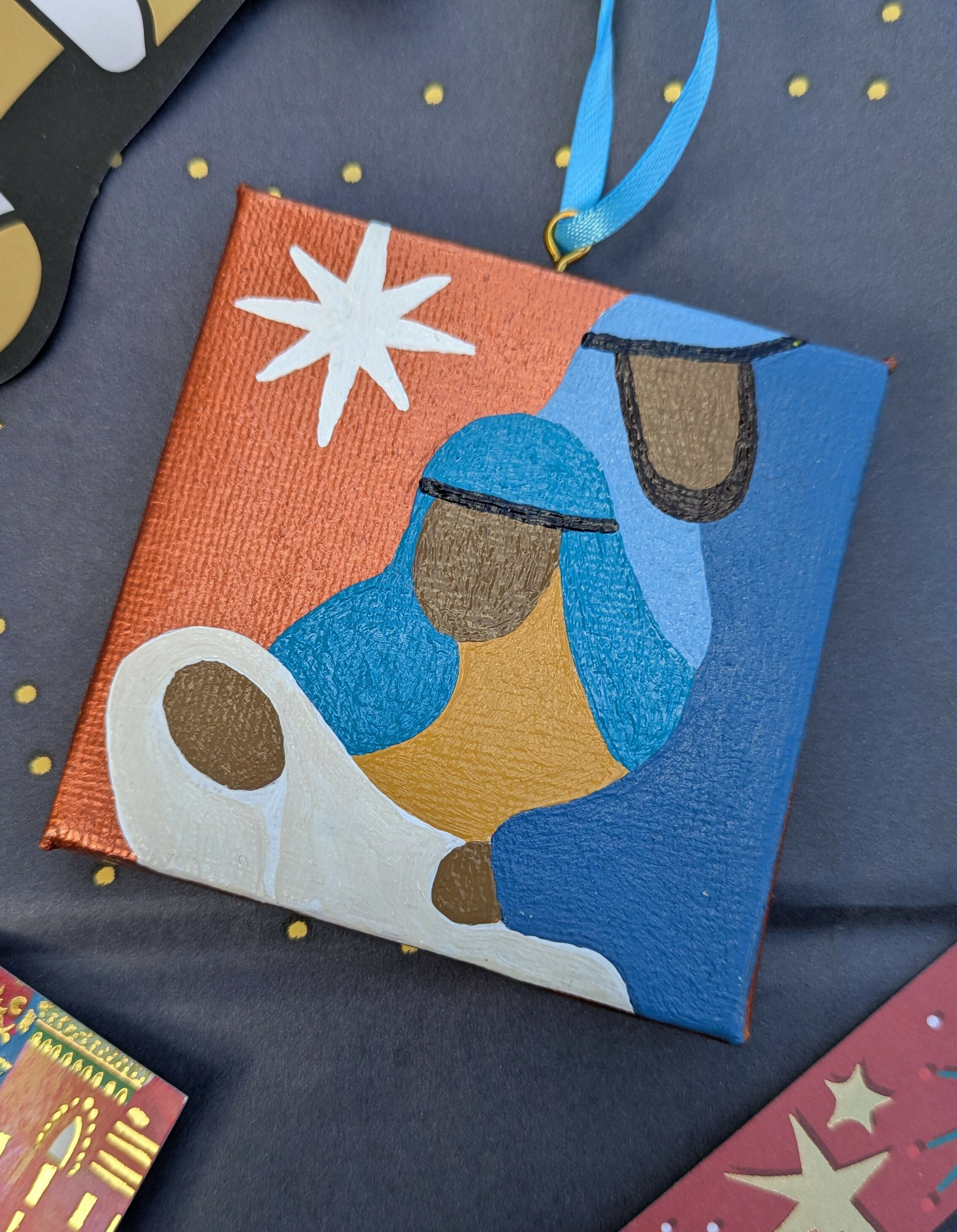 Mini Canvas Nativity Christmas Decoration