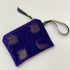 Purple Sun and Moon Velvet Zip-Up Pouch with Wrist Strap