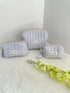 Lilac white flower print Quilted Toiletry Bag