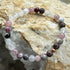 Handmade Pink Tourmaline, Lavender Rose Quartz And Moonstone Stretch Bracelet