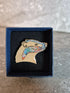 Handcrafted Cherry Veneered Badger Head Pin