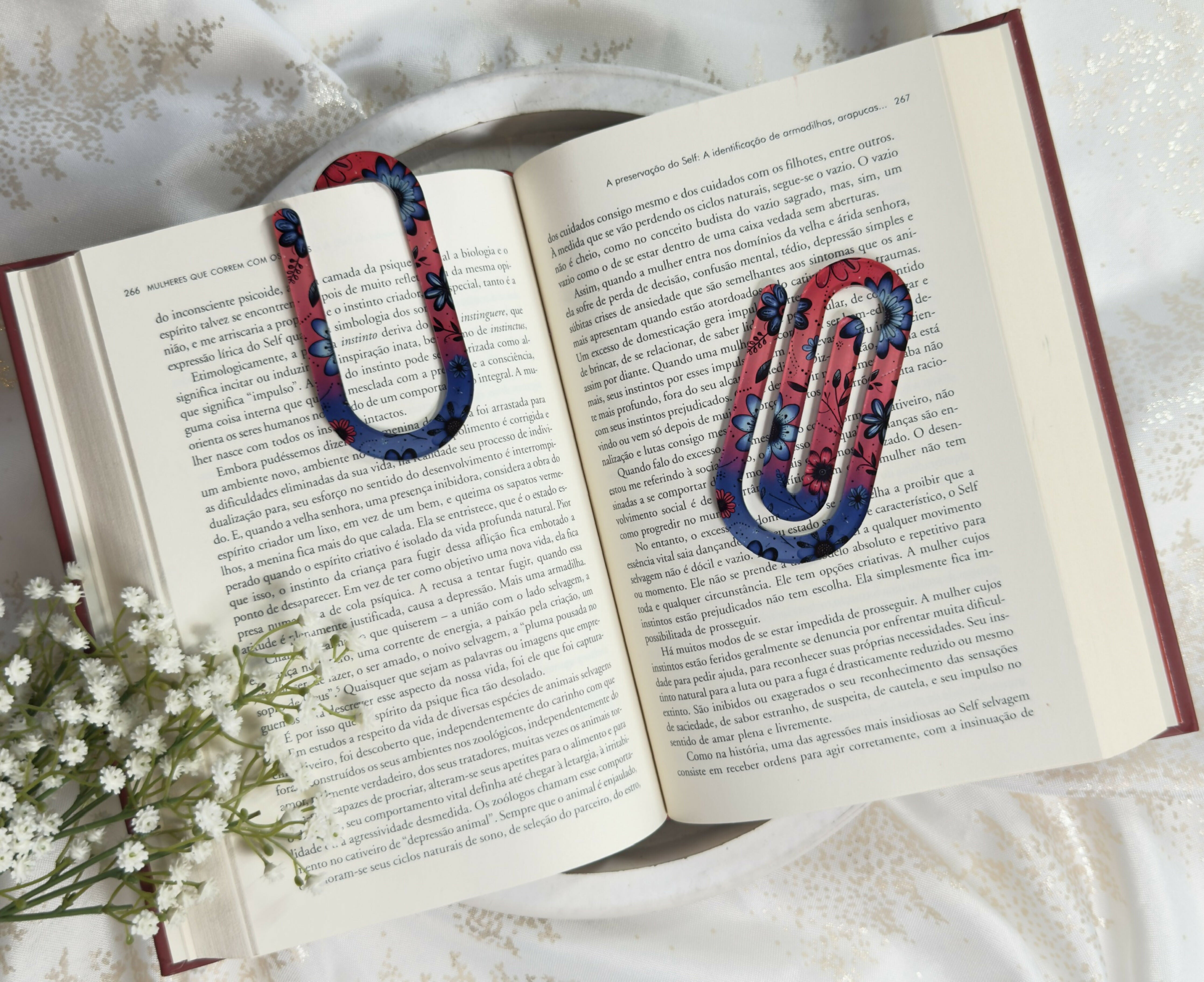 Jumbo Paperclip Bookmark Sunset Blooms