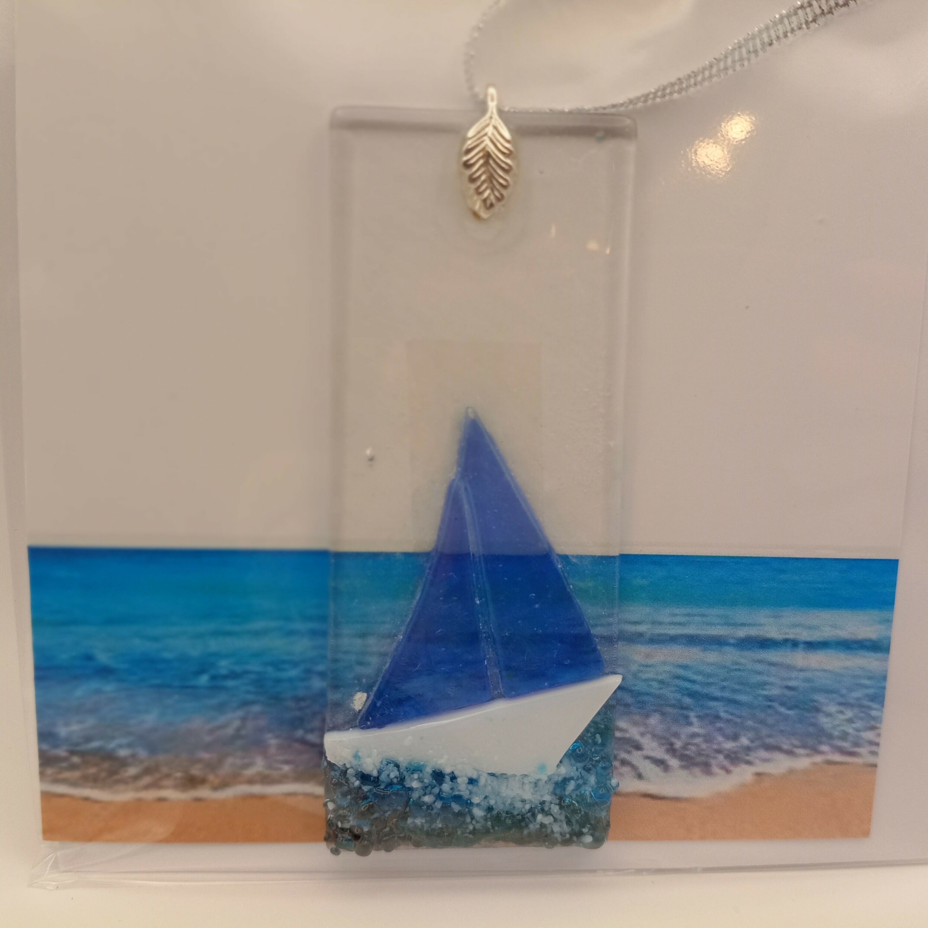 Fused Glass Boat Card