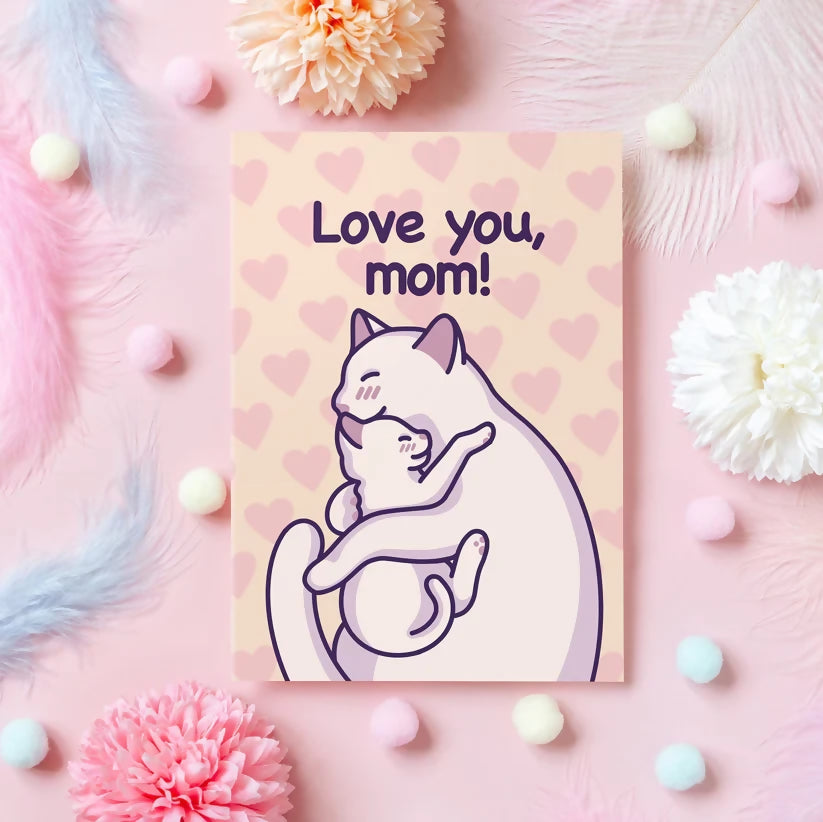 Love You Mum - Cats Greetings Card