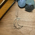 Lovely Gold Plated Cutout Floral Moon Pendant Necklace