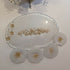 ELEGANT WHITE AND PEARLS HANDMADE RESIN TRAY WITH 4 COASTERS