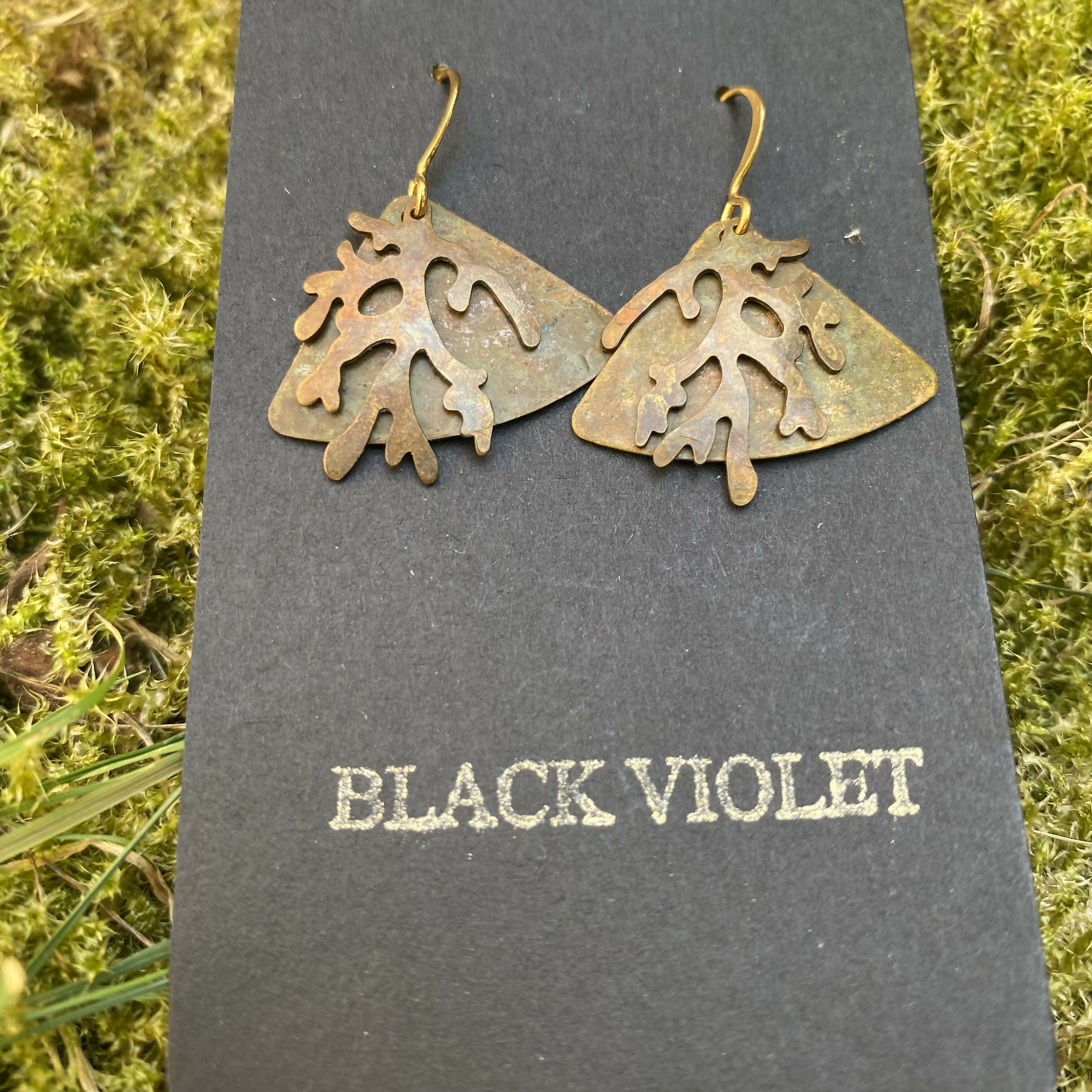 Geometric Coral Earrings