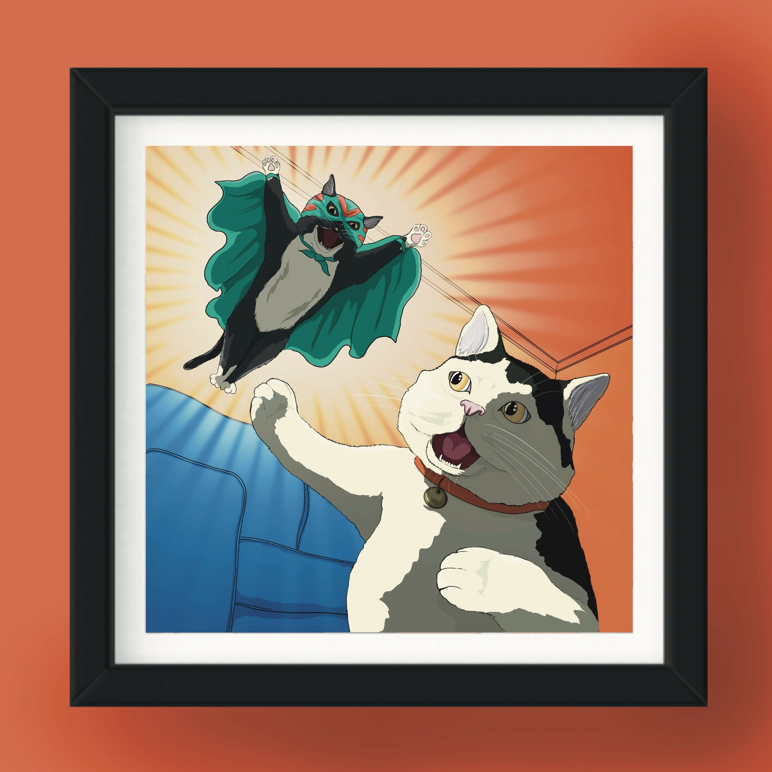 Square Frame - Cat Illustration