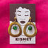 Mia Green Beaded Brass Statement Earrings