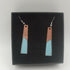 Powder Blue and Copper Enamel Earrings