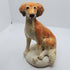 Ceramic saluki dog sculpture, red grizzle