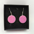 Pink Enamel Circle Earrings